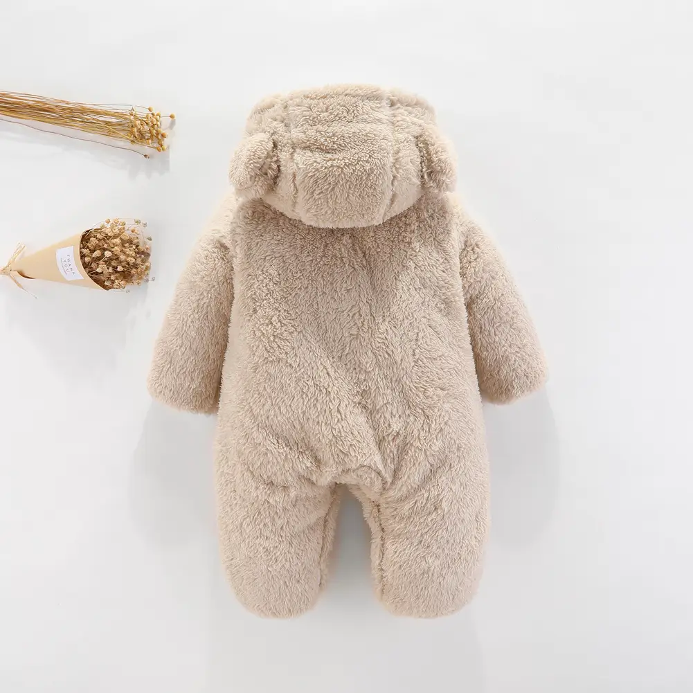 Baby Hooded Padded Warm Suit Beige Newborn - Image 6