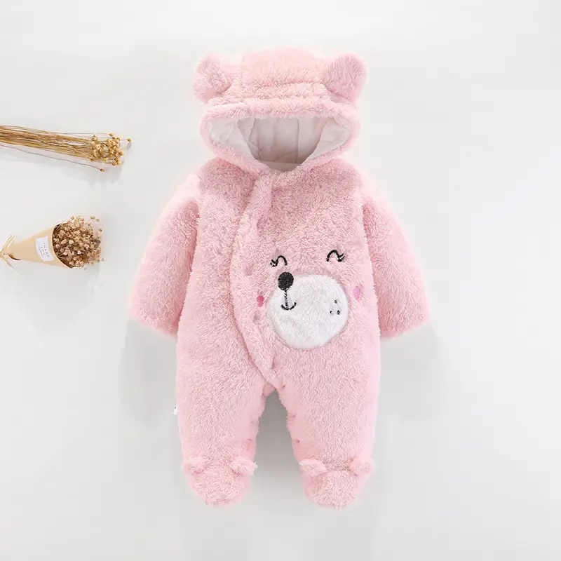 Baby Hooded Padded Warm Suit Beige Newborn - Image 4