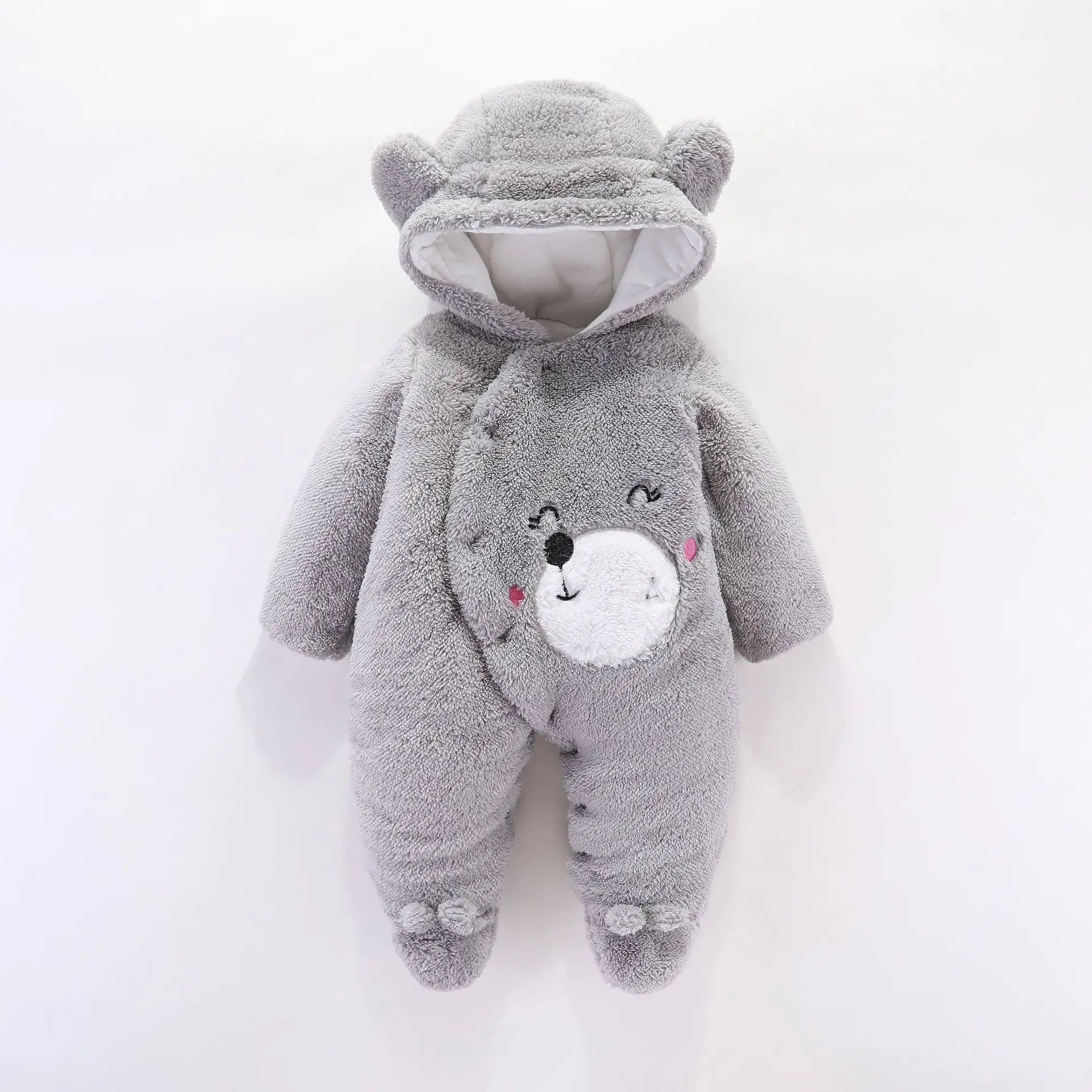 Baby Hooded Padded Warm Suit Beige Newborn - Image 3