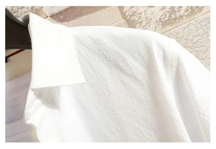 Men's Light Blue 3/4 Sleeve Shirt with Japanese Print — feature 23