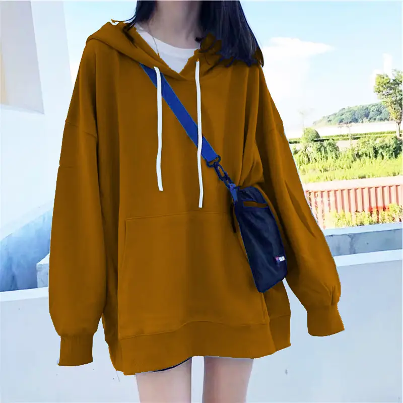Women Green Fleece Hoodie Long Sleeve Casual Winter Wear - Image 9
