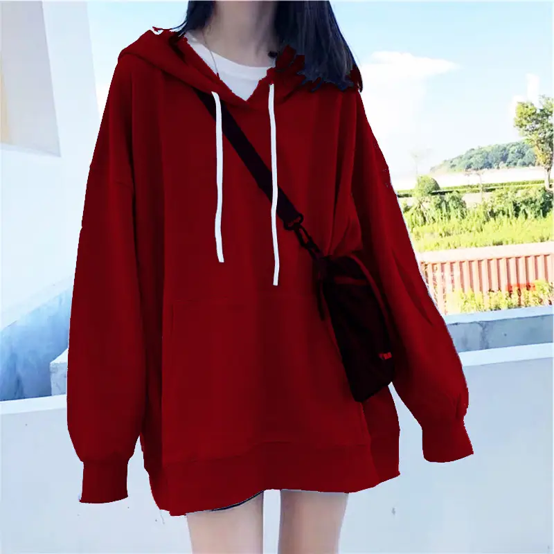 Women Green Fleece Hoodie Long Sleeve Casual Winter Wear - Image 12