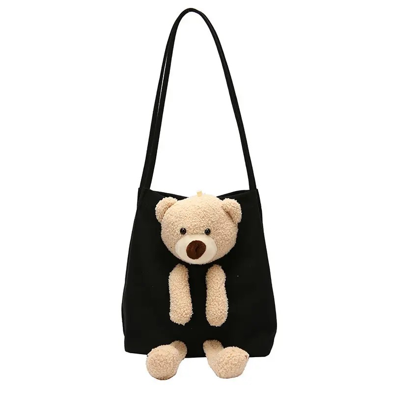 Women's Black Bear Design Shoulder Tote Bag 2020 - Image 3