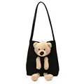 Women's Black Bear Design Shoulder Tote Bag 2020 - Image 6