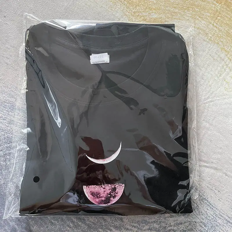 Lunar Print Loose Casual T-Shirt for Women Black - Image 14