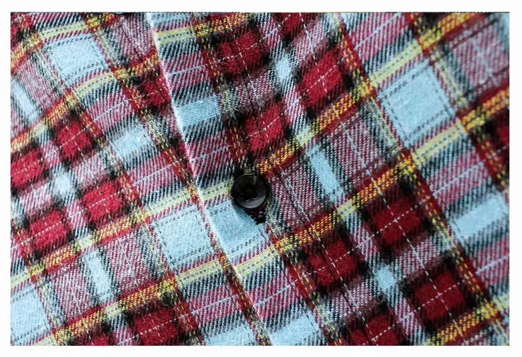 Men Plaid Long Sleeve Shirt Korean Style Loose Casual — feature 20