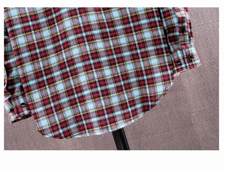 Men Plaid Long Sleeve Shirt Korean Style Loose Casual — feature 24