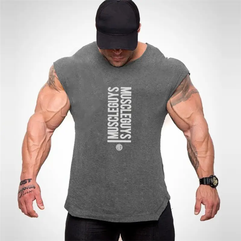 Men's White Sleeveless Gym T-Shirt with "Make Your Comeback" Print - Image 3