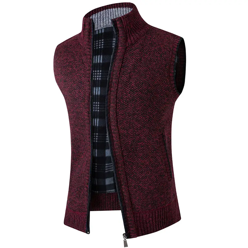 Men's Black Knit Vest with Loose Collar - Image 2