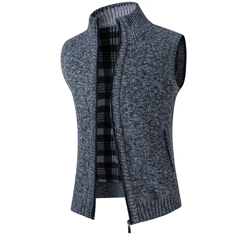 Men's Black Knit Vest with Loose Collar - Image 4