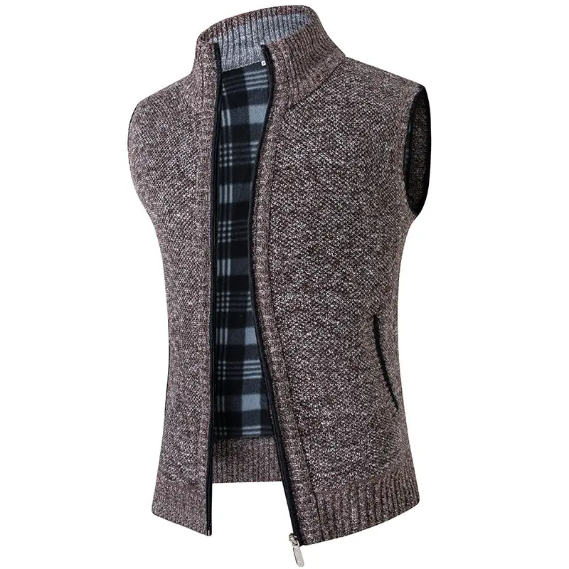 Men's Black Knit Vest with Loose Collar - Image 5