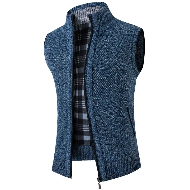 Men's Black Knit Vest with Loose Collar - Image 6