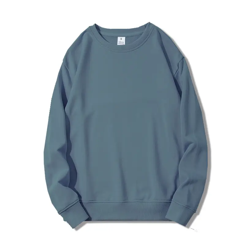 Blue Women's Loose Sleeve Sweatshirt Round Neck - Image 9