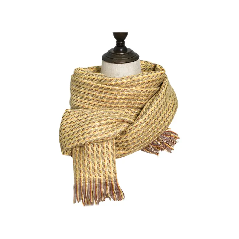 Women's Winter Plaid Tassel Scarf Warm European American Imitation Cashmere