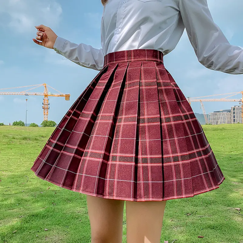 Japanese Style Plaid Pleated Skirt High Waist Women - Image 20