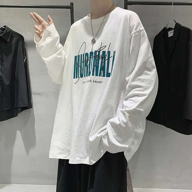 Men's White Long Sleeve T-Shirt with "Muradale" Print - Image 3
