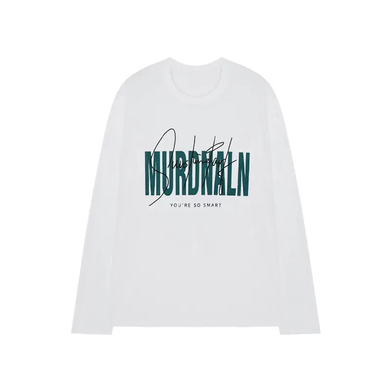 Men's White Long Sleeve T-Shirt with "Muradale" Print - Image 5