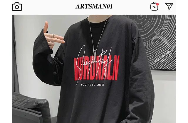 Men's White Long Sleeve T-Shirt with "Muradale" Print — feature 3
