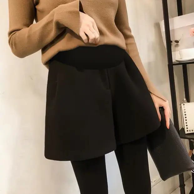 2025 Woolen Maternity Shorts with Wide Leg Design — feature 17