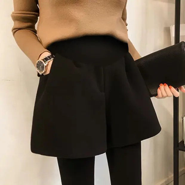 2025 Woolen Maternity Shorts with Wide Leg Design — feature 18