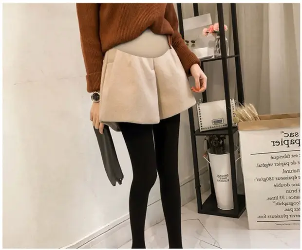 2025 Woolen Maternity Shorts with Wide Leg Design — feature 20