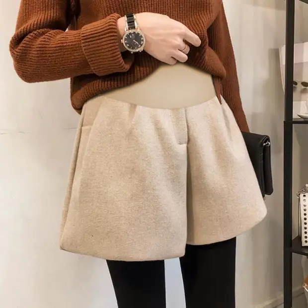 2025 Woolen Maternity Shorts with Wide Leg Design — feature 21