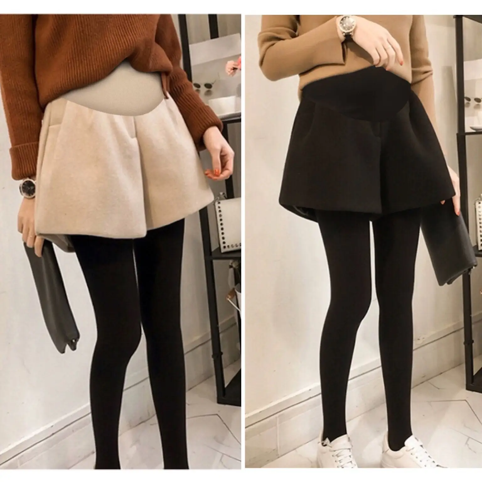 2025 Woolen Maternity Shorts with Wide Leg Design — feature 8