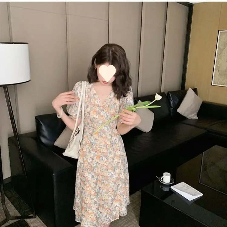 2025 Summer Floral Chiffon V-Neck Dress for Girls - Image 10