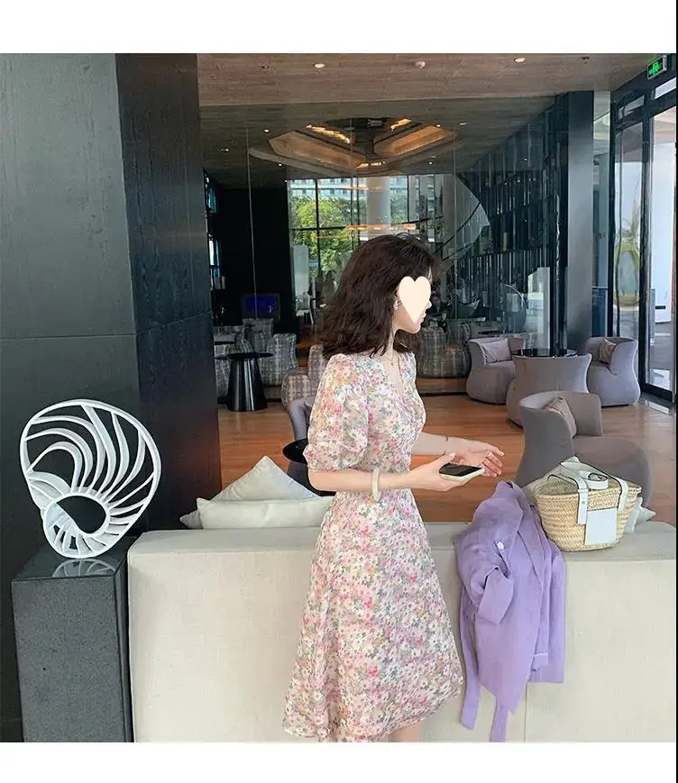 2025 Summer Floral Chiffon V-Neck Dress for Girls — feature 10