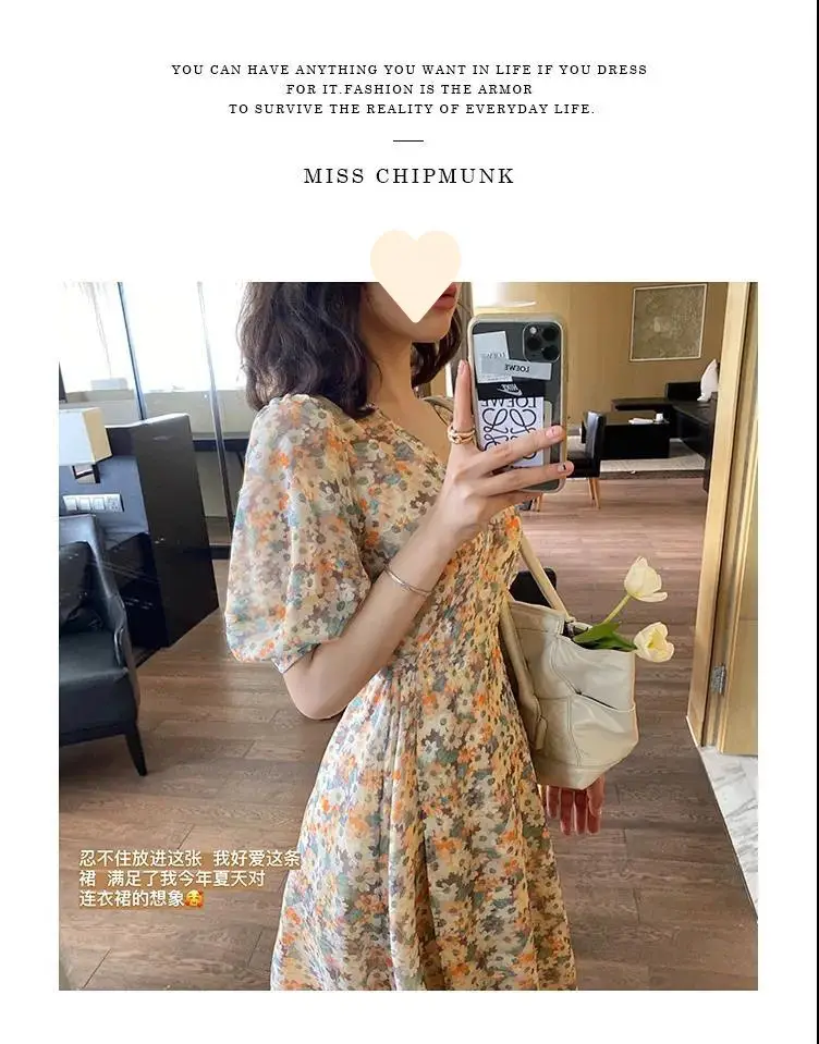 2025 Summer Floral Chiffon V-Neck Dress for Girls — feature 4