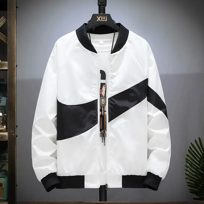 2025 Men's Black White Korean Style Jacket - Image 5