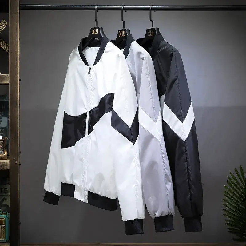 2025 Men's Black White Korean Style Jacket - Image 6