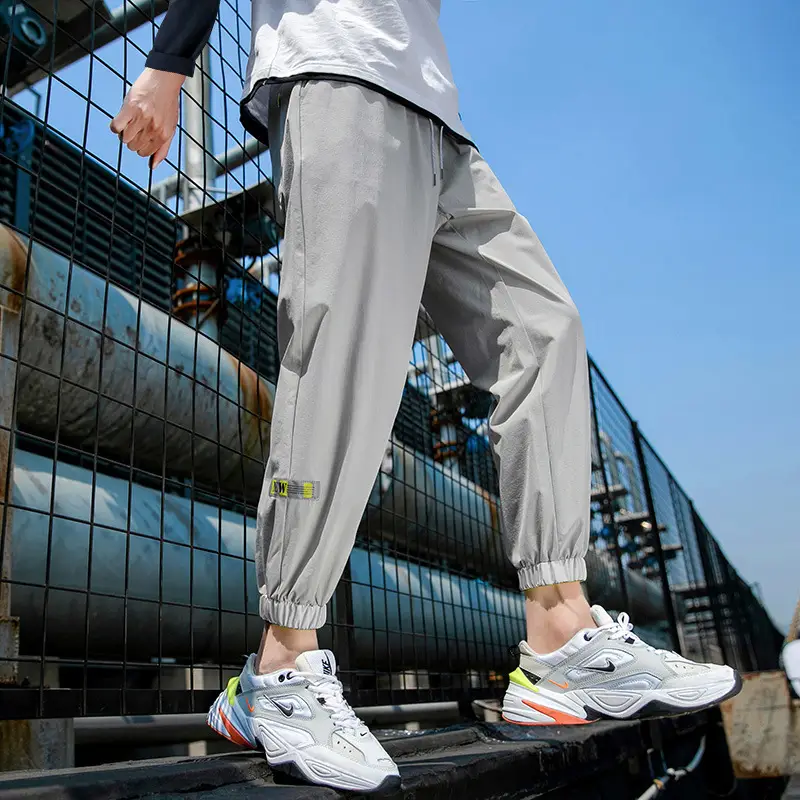 2025 Men Grey Printed Casual Pants Loose Sports Wear - Image 6