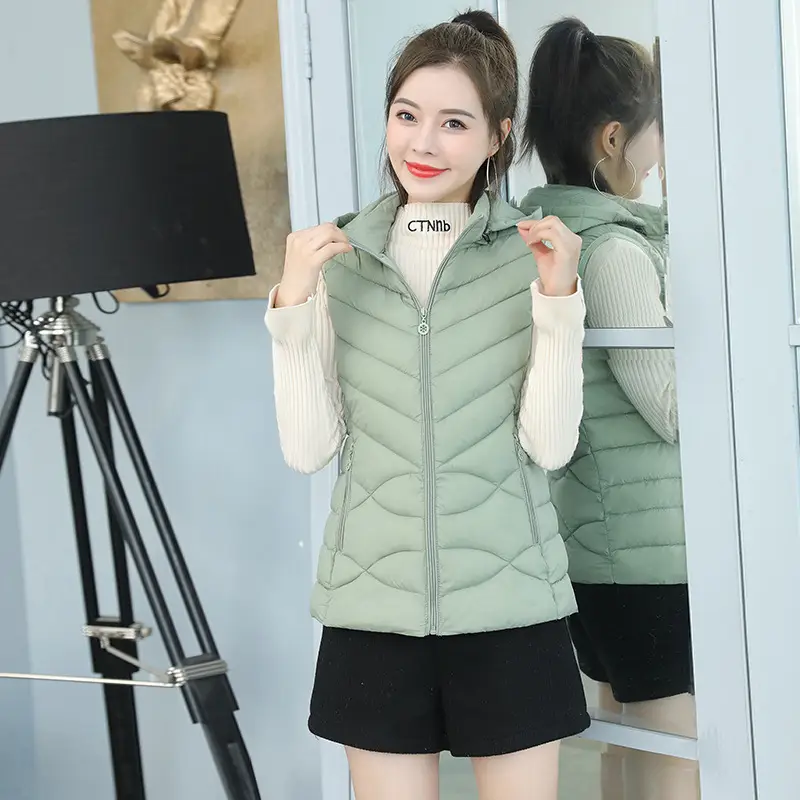 Women's Pink Down Cotton Vest Slim Fit All Match - Image 4