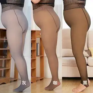 Autumn Winter Gray Fake Meat Leggings Large