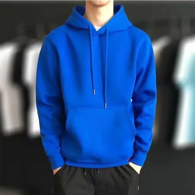 Men's White Fleece Lined Hoodie Large - Image 4