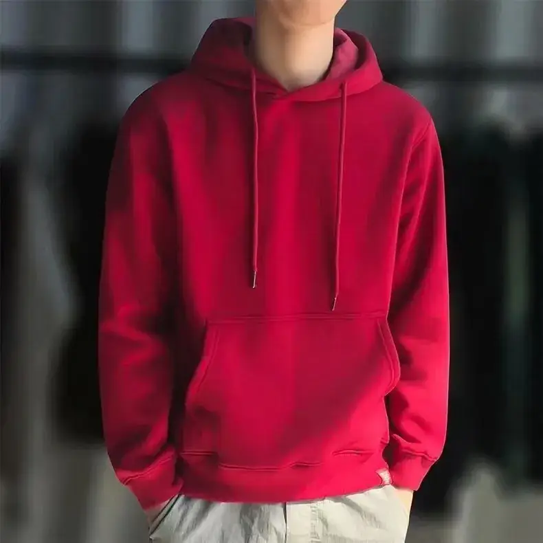 Men's White Fleece Lined Hoodie Large - Image 5