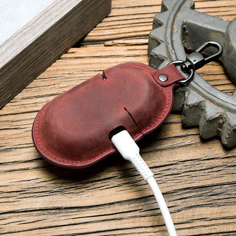 Red Leather Wireless Bluetooth Headphone Case