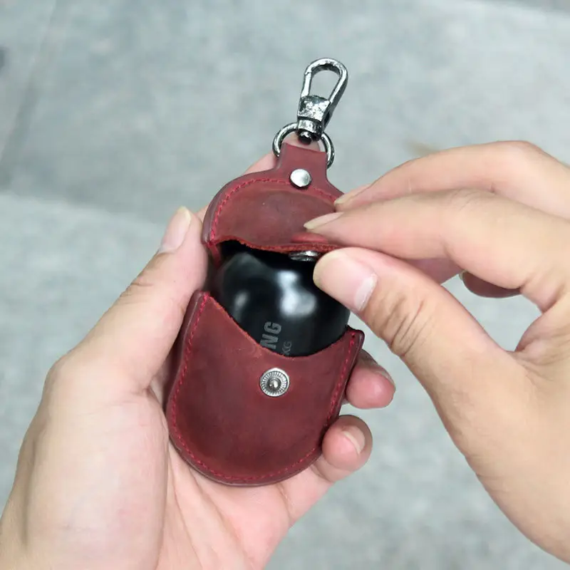 Red Leather Wireless Bluetooth Headphone Case