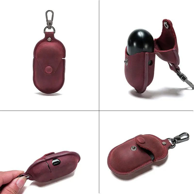 Red Leather Wireless Bluetooth Headphone Case