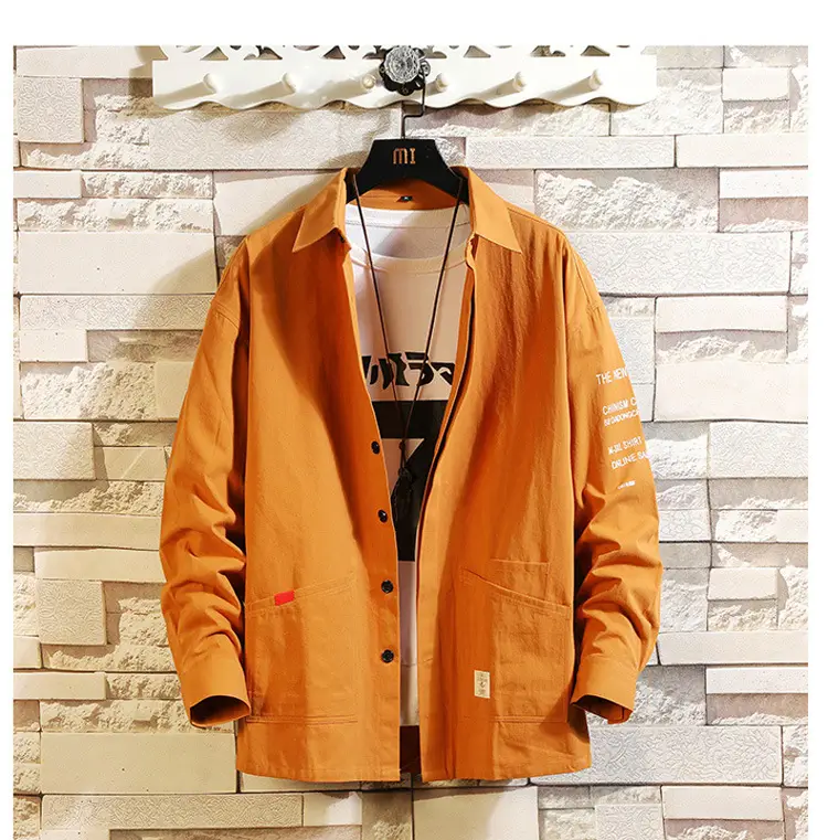 Korean Printed Long Sleeve Shirt Jacket for Men — feature 10
