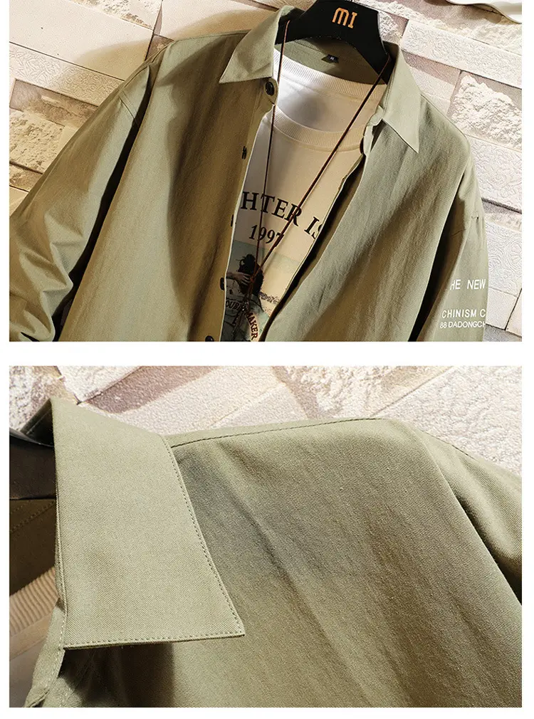 Korean Printed Long Sleeve Shirt Jacket for Men — feature 12