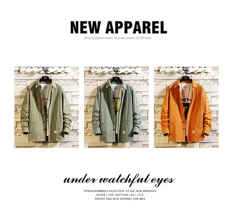 Korean Printed Long Sleeve Shirt Jacket for Men — feature 6