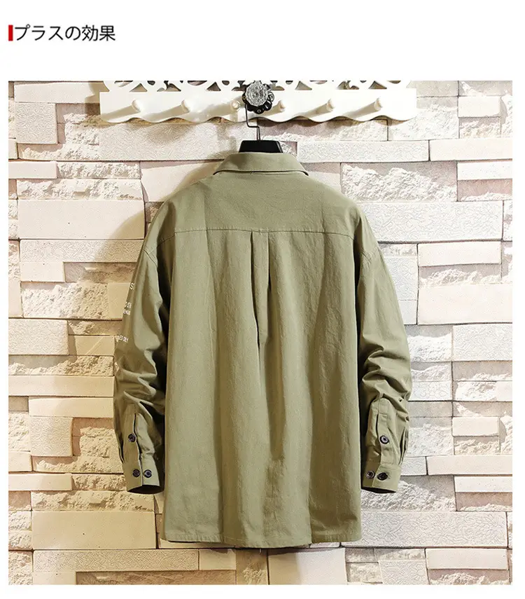 Korean Printed Long Sleeve Shirt Jacket for Men — feature 8