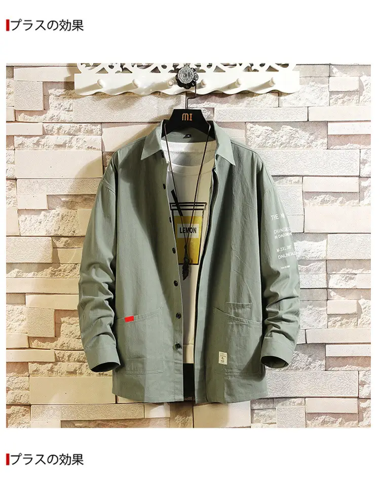 Korean Printed Long Sleeve Shirt Jacket for Men — feature 9