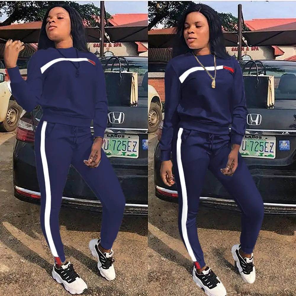 Women's Navy Blue Cross-Border Track Suit 2026