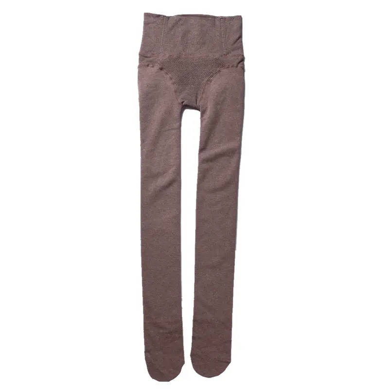 New High Waist Fishbone Cotton Leggings Black Grey - Image 8