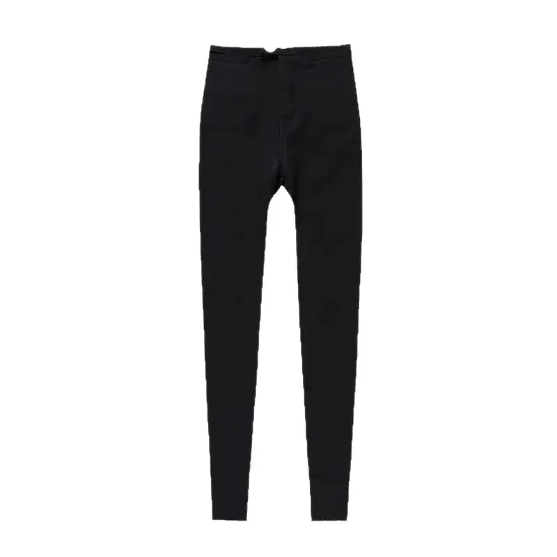 Women Black Fleece Leggings High Waist Tight Fitting - Image 5