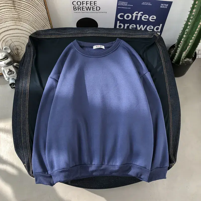 2020 Korean Style Men's Women's Sweatshirt Set Solid Color Loose Fit - Image 20