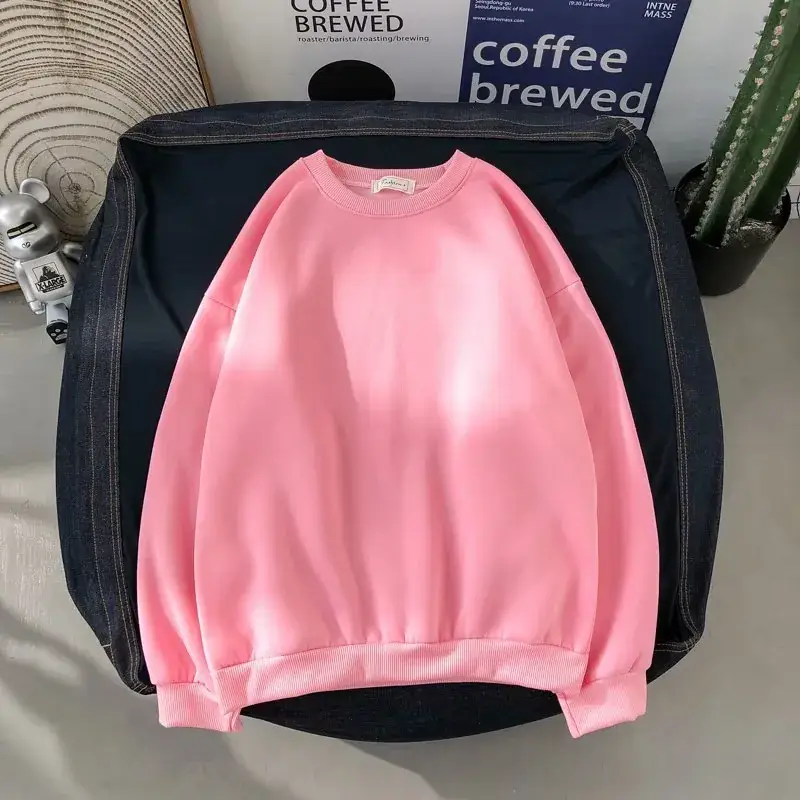 2020 Korean Style Men's Women's Sweatshirt Set Solid Color Loose Fit - Image 10